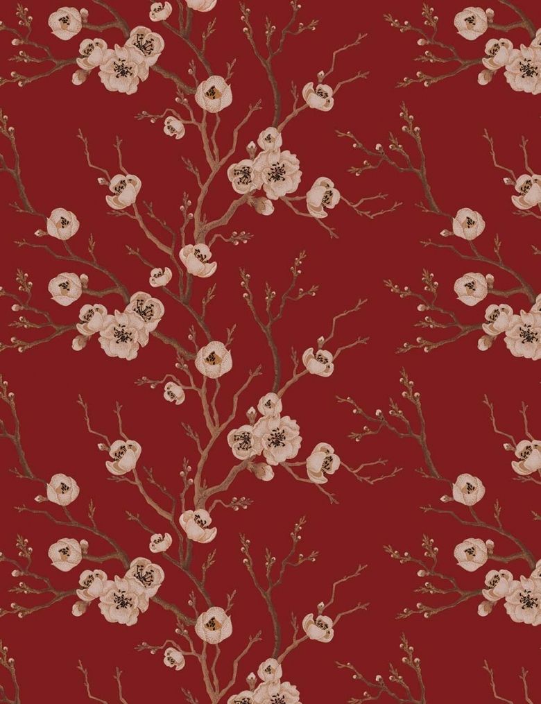 Red - Japanese Floral Tree