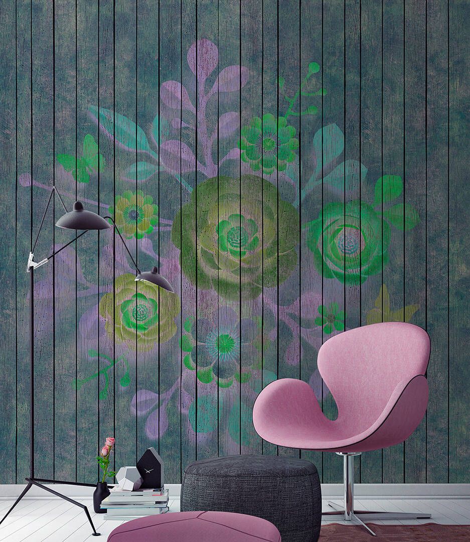 Spray Bouquet Mural - Green