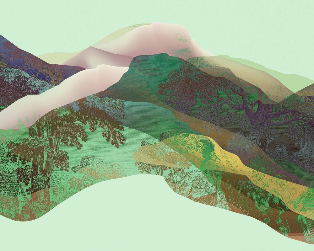 Magic Mountain Mural - Green