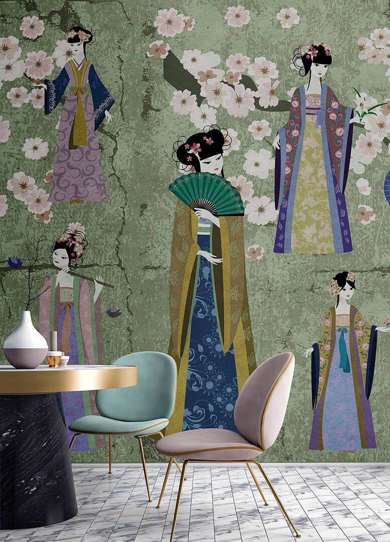 Kimono Mural - Green