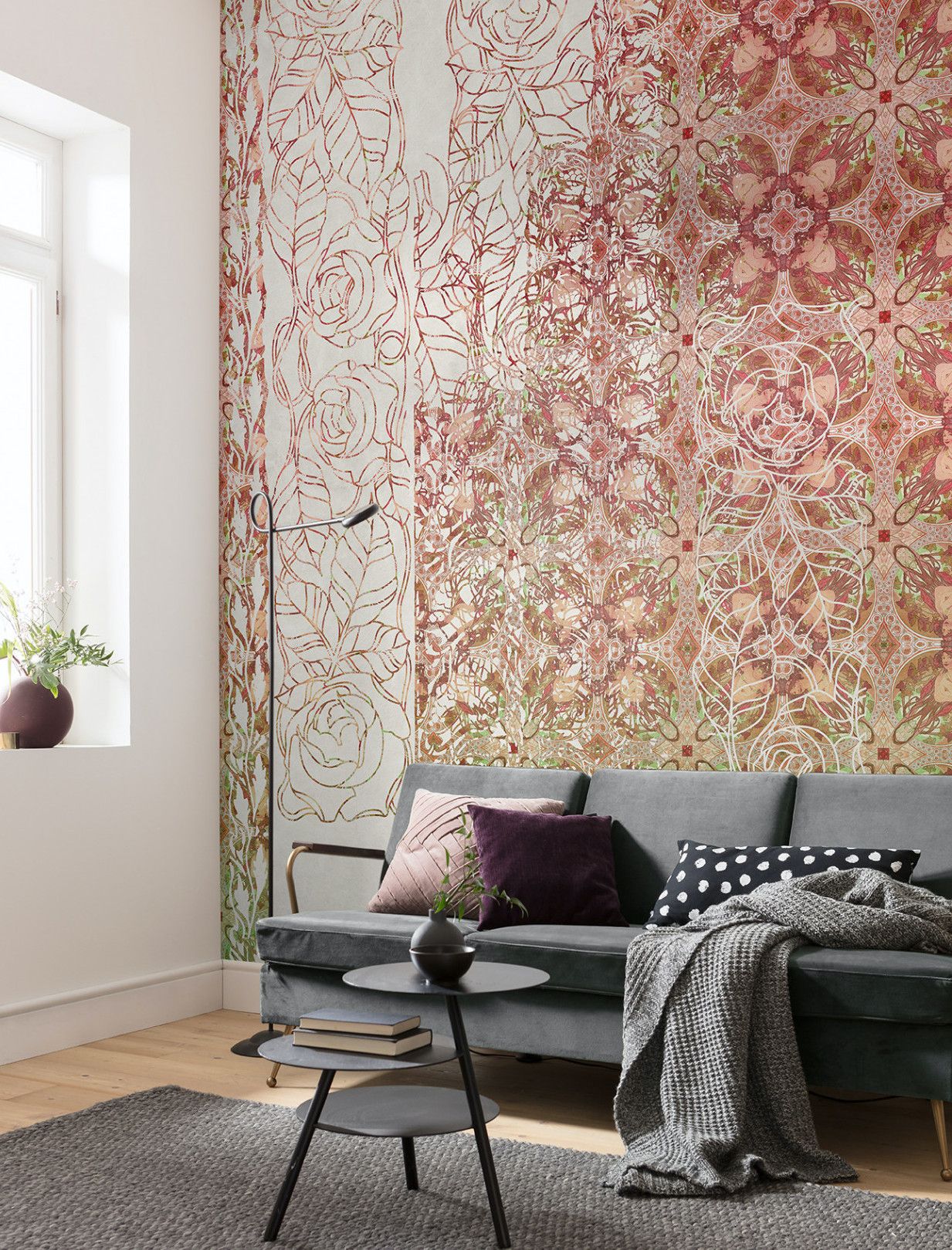 Art Nouveau Rouge Mural