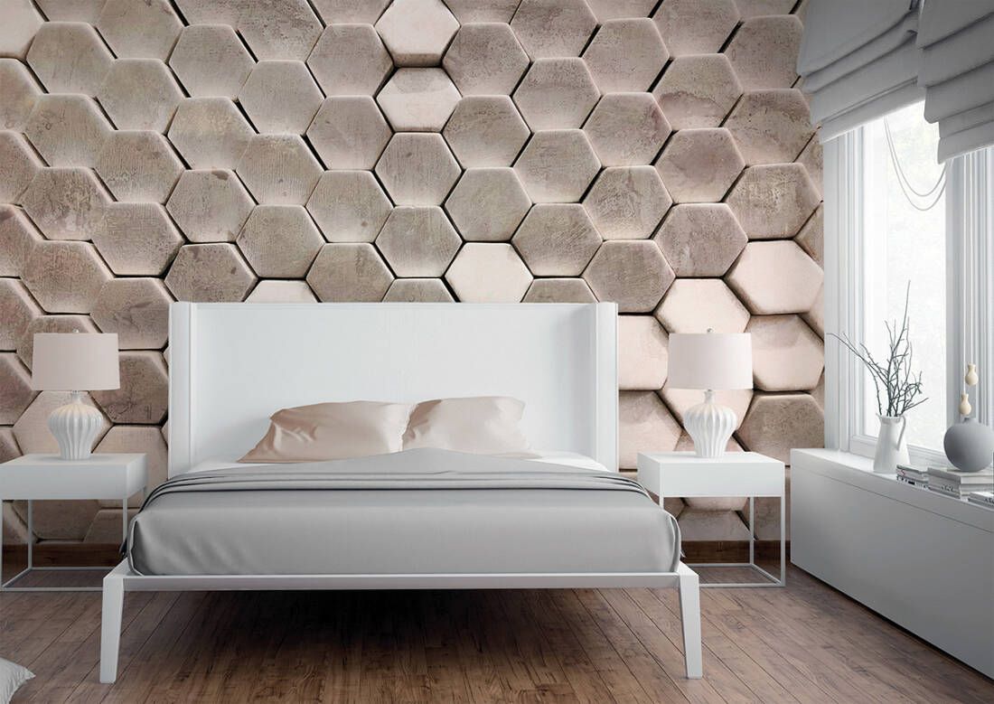 Hexagon Mural - Stone