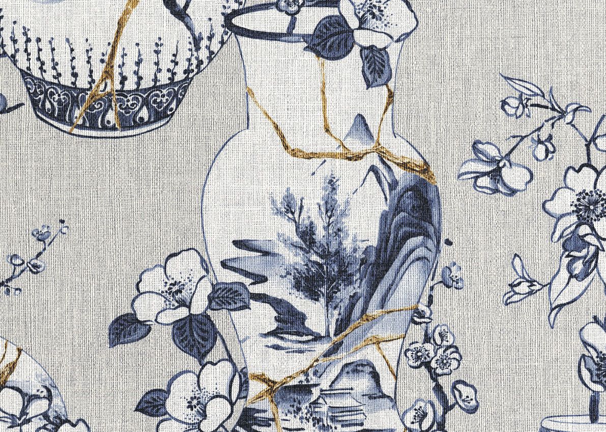 Navy - Kintsugi Pot
