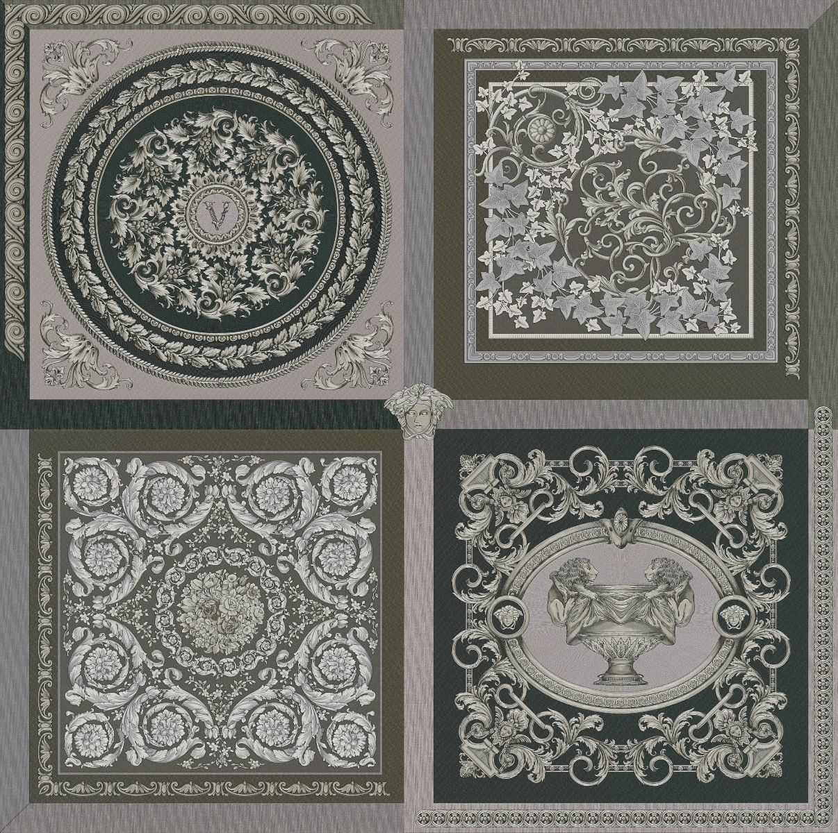 Silver - Barocco Tile by Versace