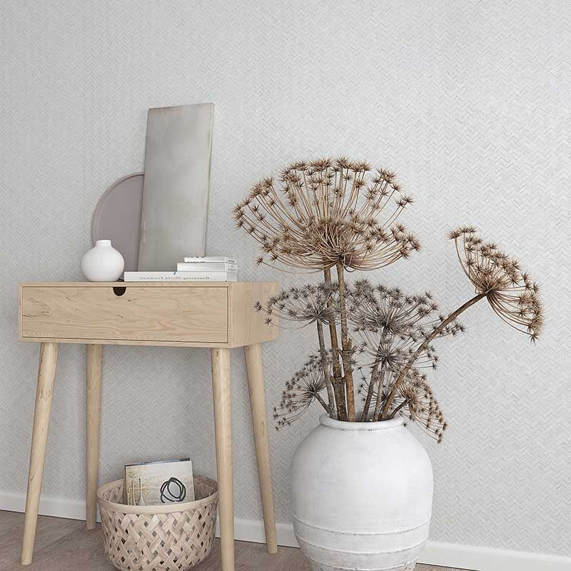 Cream - Herringbone Weave