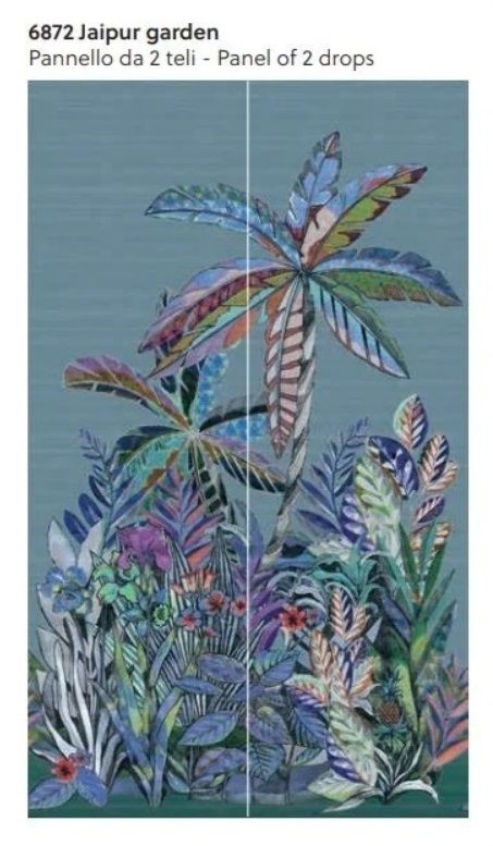 Jaipur Garden Mural - Blue