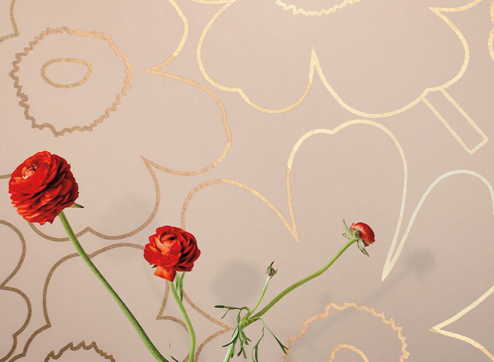 Rose Gold - Piirto Unikko Metallised