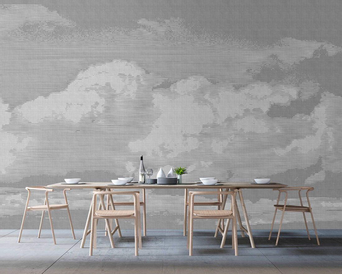 Clouds Mural - Grey
