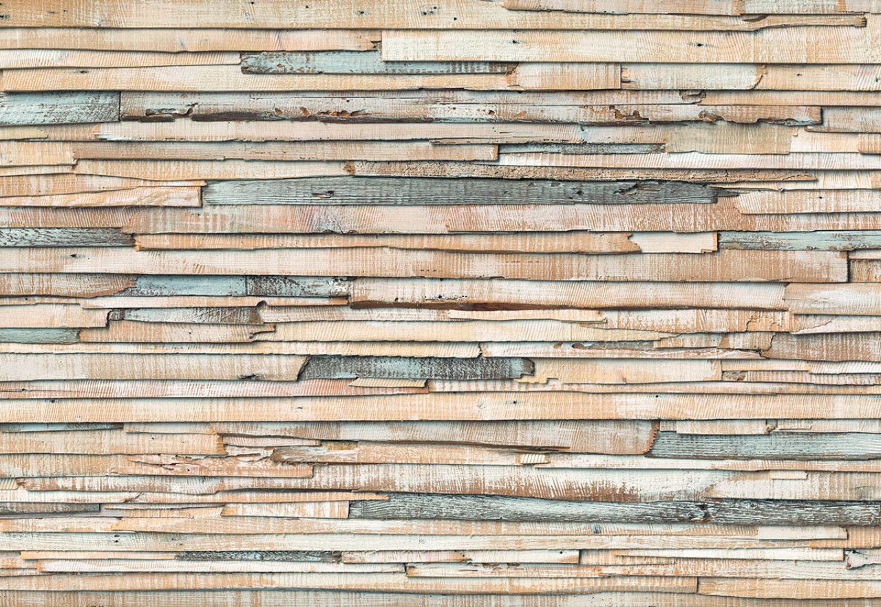 Whitewashed Wood Mural