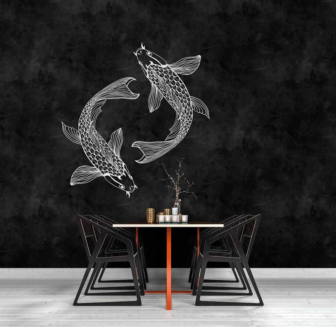Blackboard Koi Mural