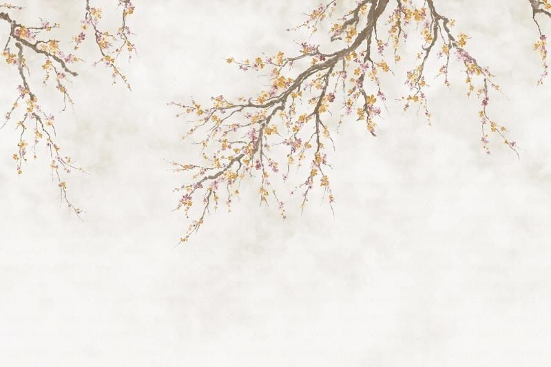 Michiko Blossom Mural - Ochre