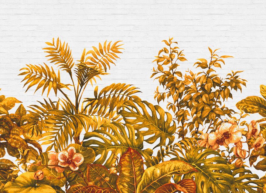 Tropical Wall Mural - Orange