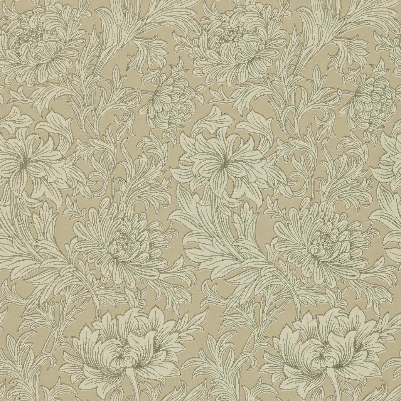 Beige - Chrysanthemum Toile