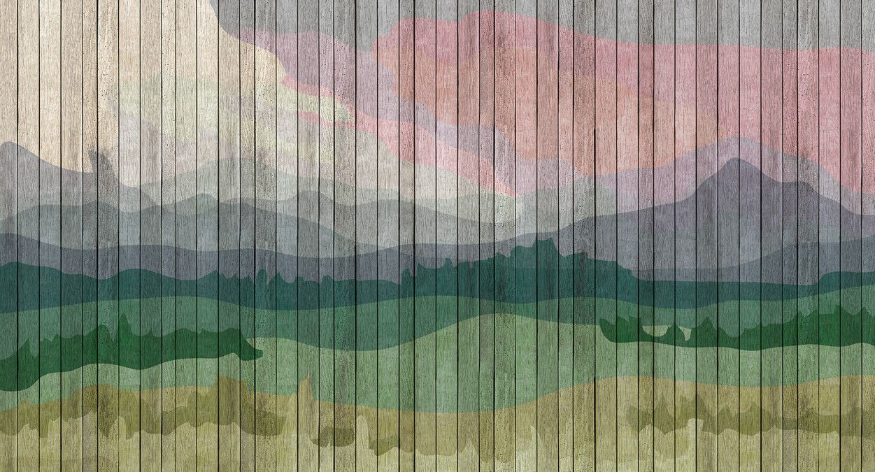 Mountains Mural - Pastel