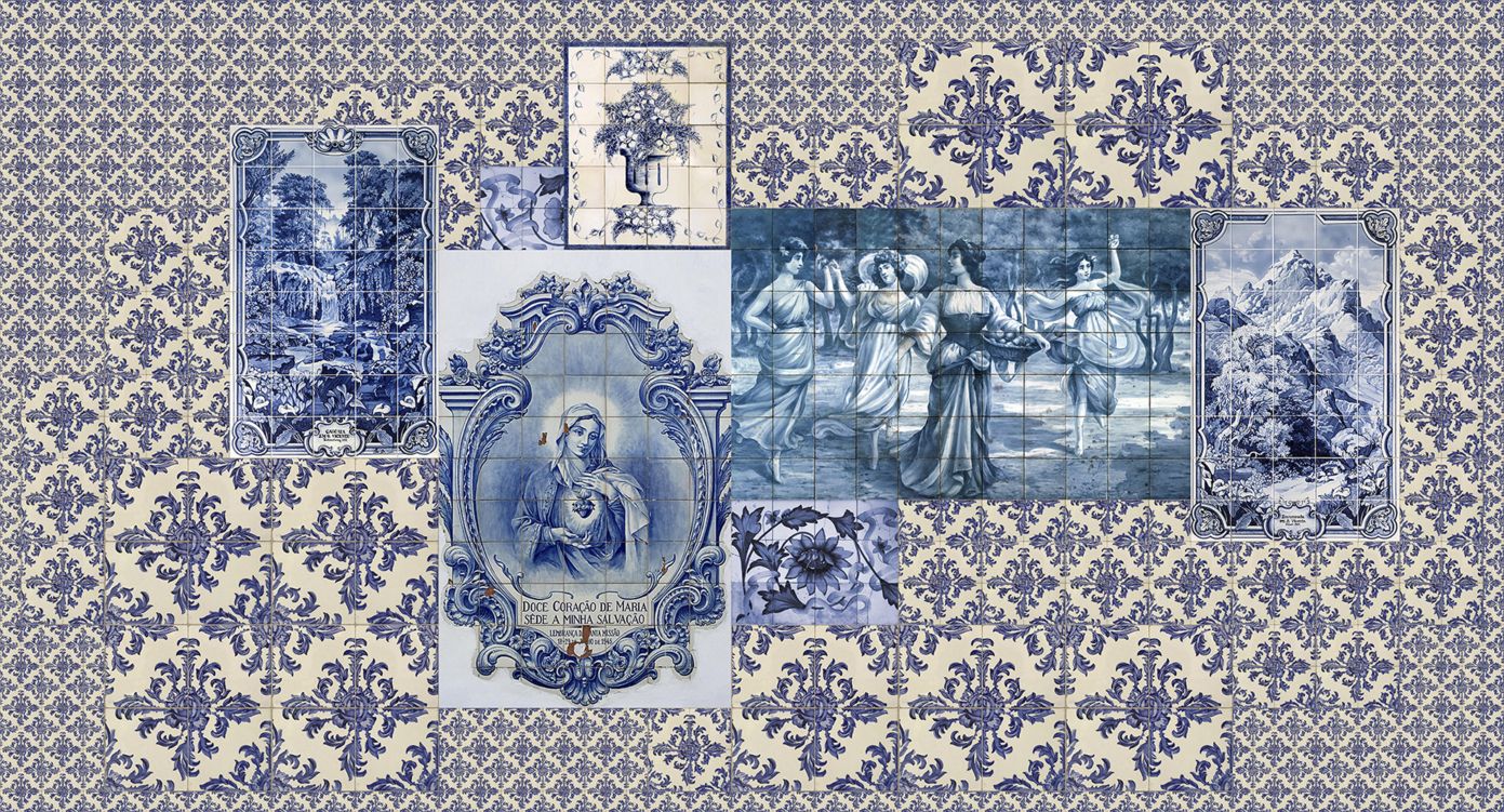 Azulejos Blue Mural