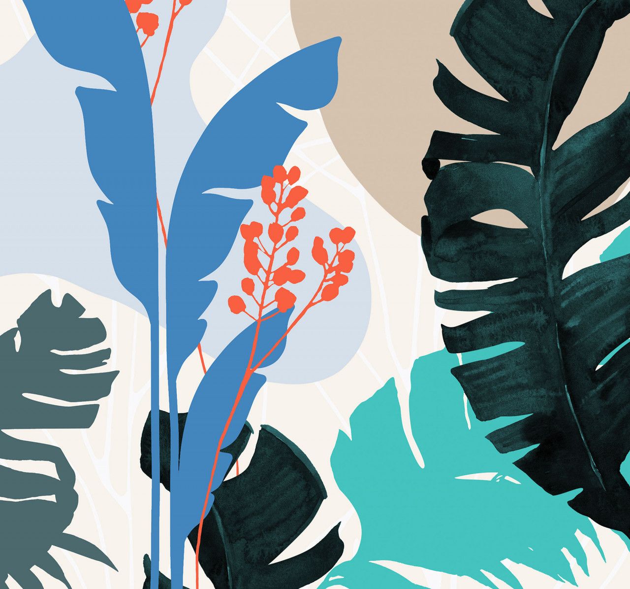 Tropical Shapes Mural