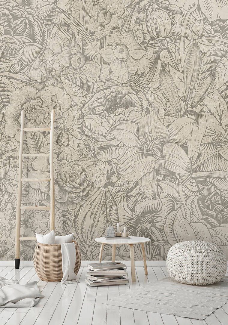 Botanica Mural - Sepia