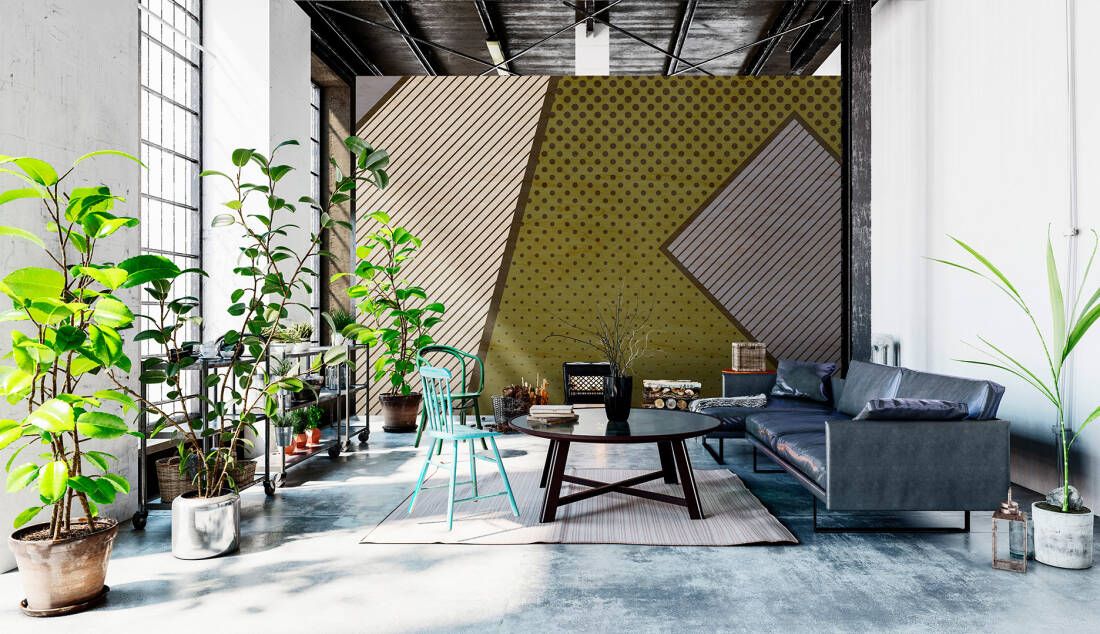 Pattern Play Mural - Olive