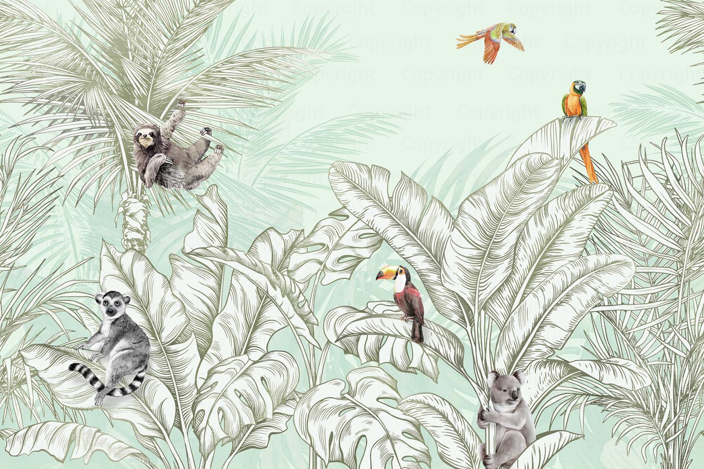 Green - Tropicalia Mural