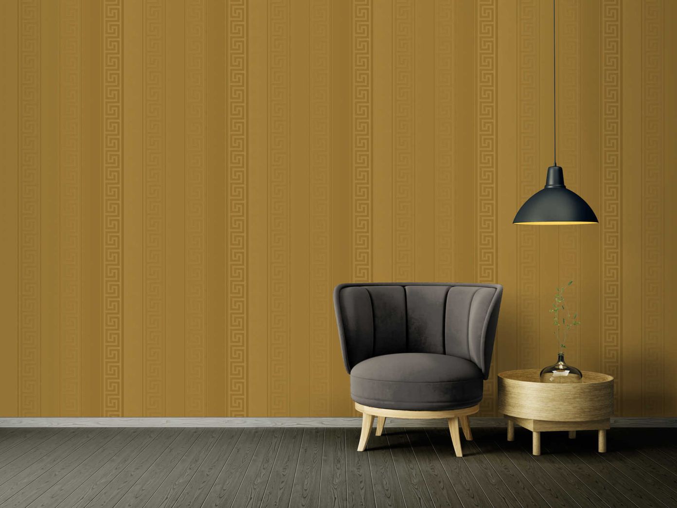 Gold - Greek Key Stripe by Versace