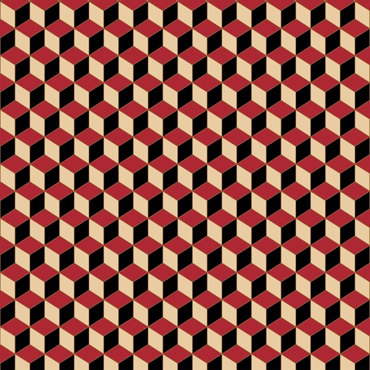 Burgundy - Little Cube by Escher