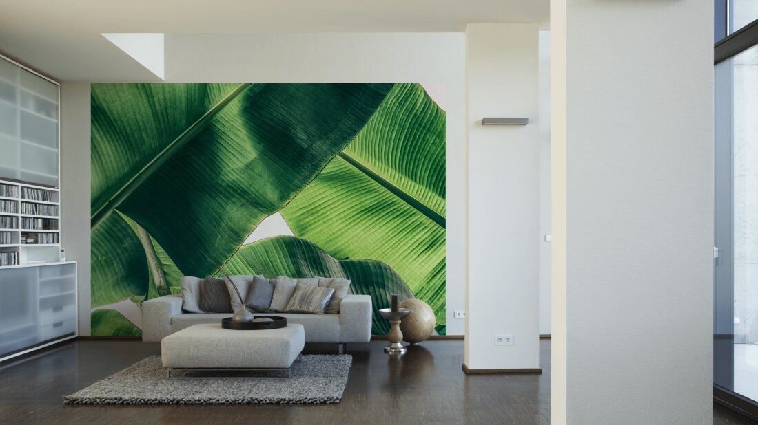 Broken Leaf Mural - Green