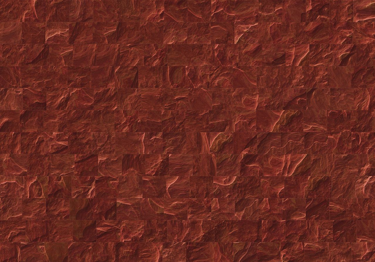 Red Slate Tiles Mural