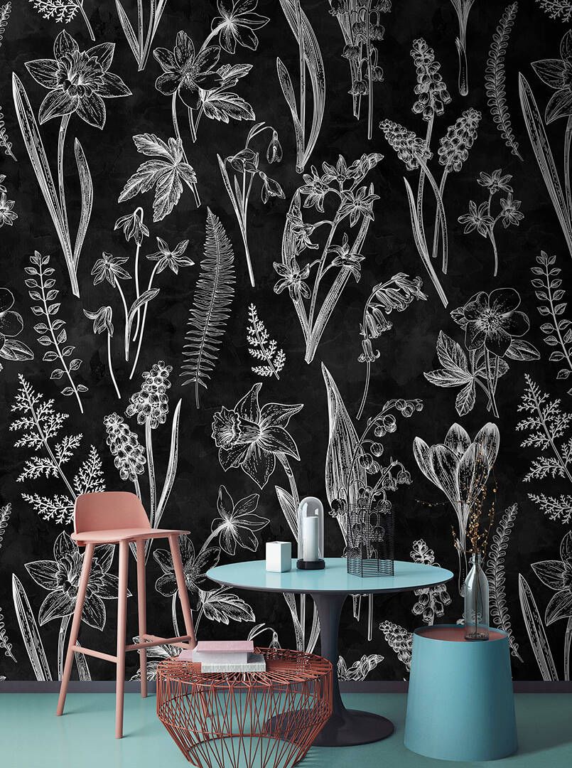 Blackboard Floral Mural