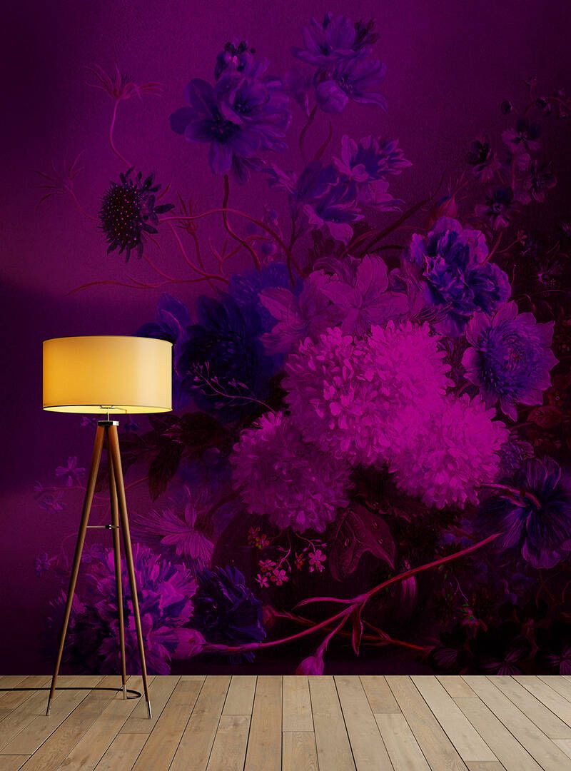 Vibrant Bouquet Mural - Purple