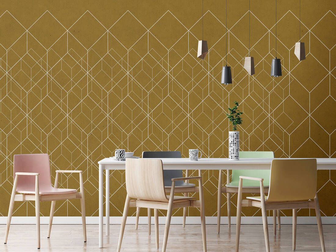 Network Mural - Mustard
