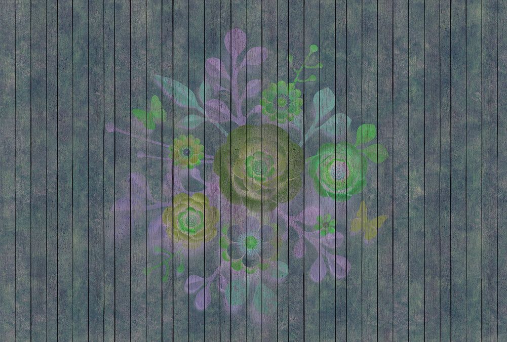 Spray Bouquet Mural - Green