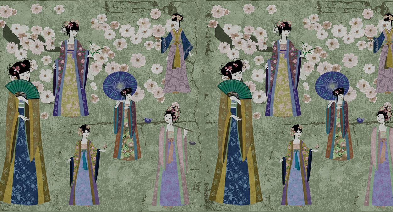 Kimono Mural - Green