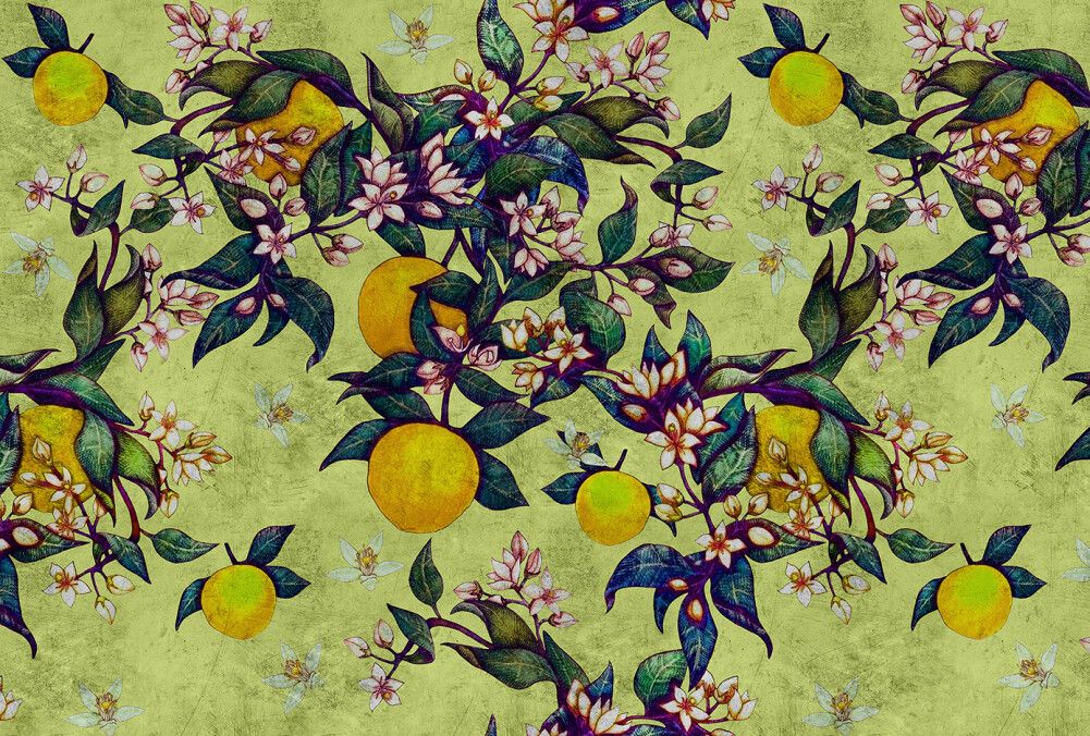 Grapefruit Tree Mural - Green