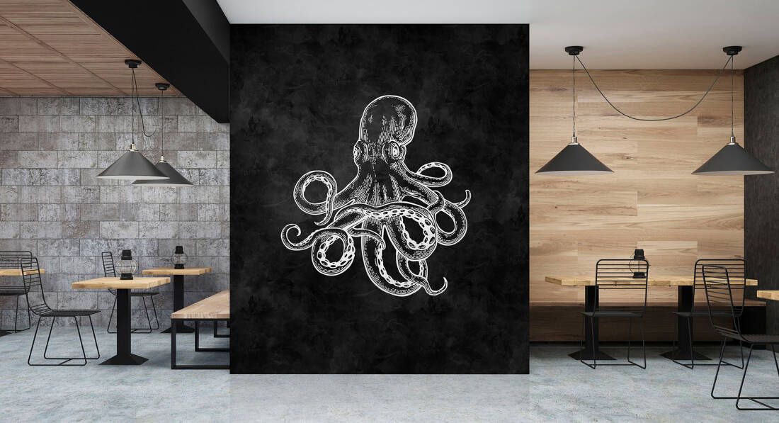 Blackboard Octopus Mural
