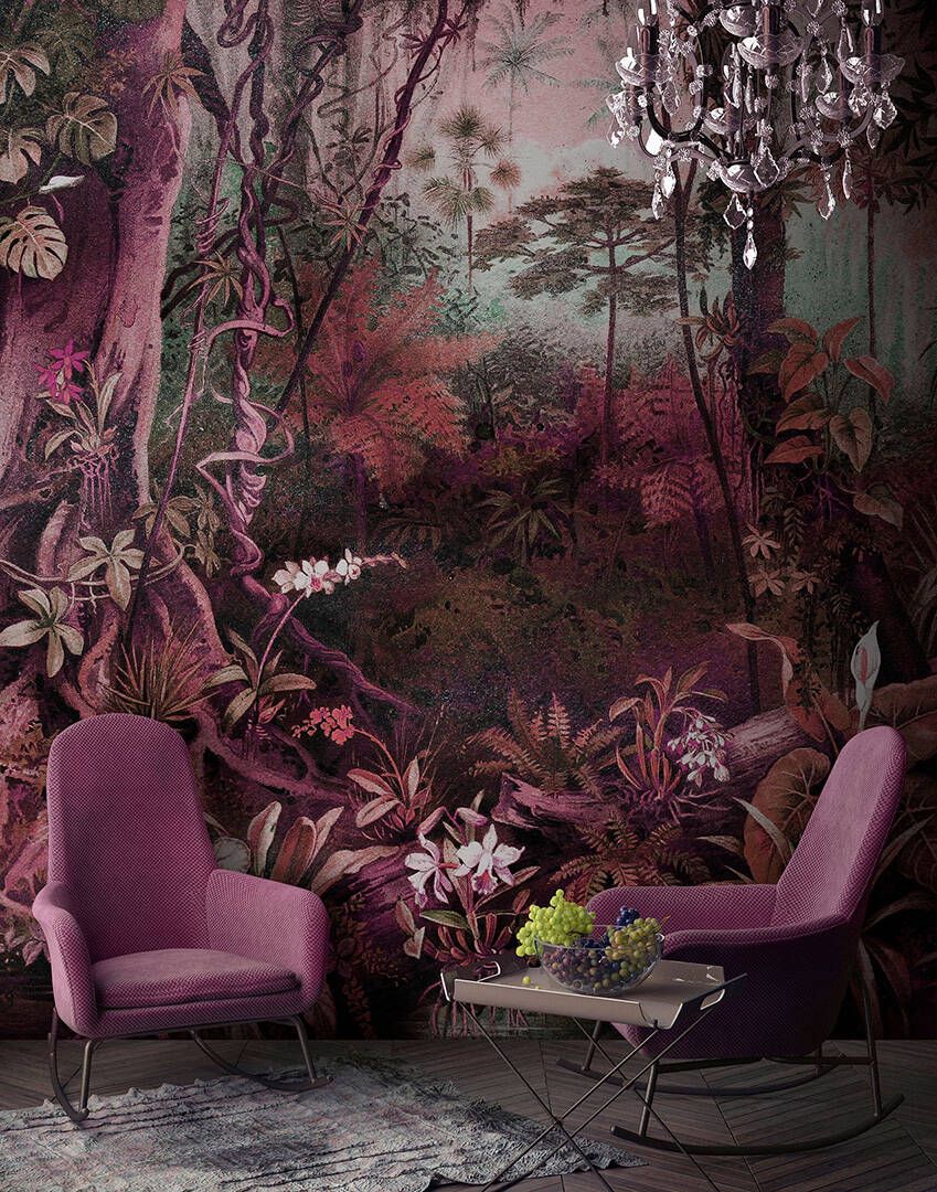 Jungle Mural - Mulberry