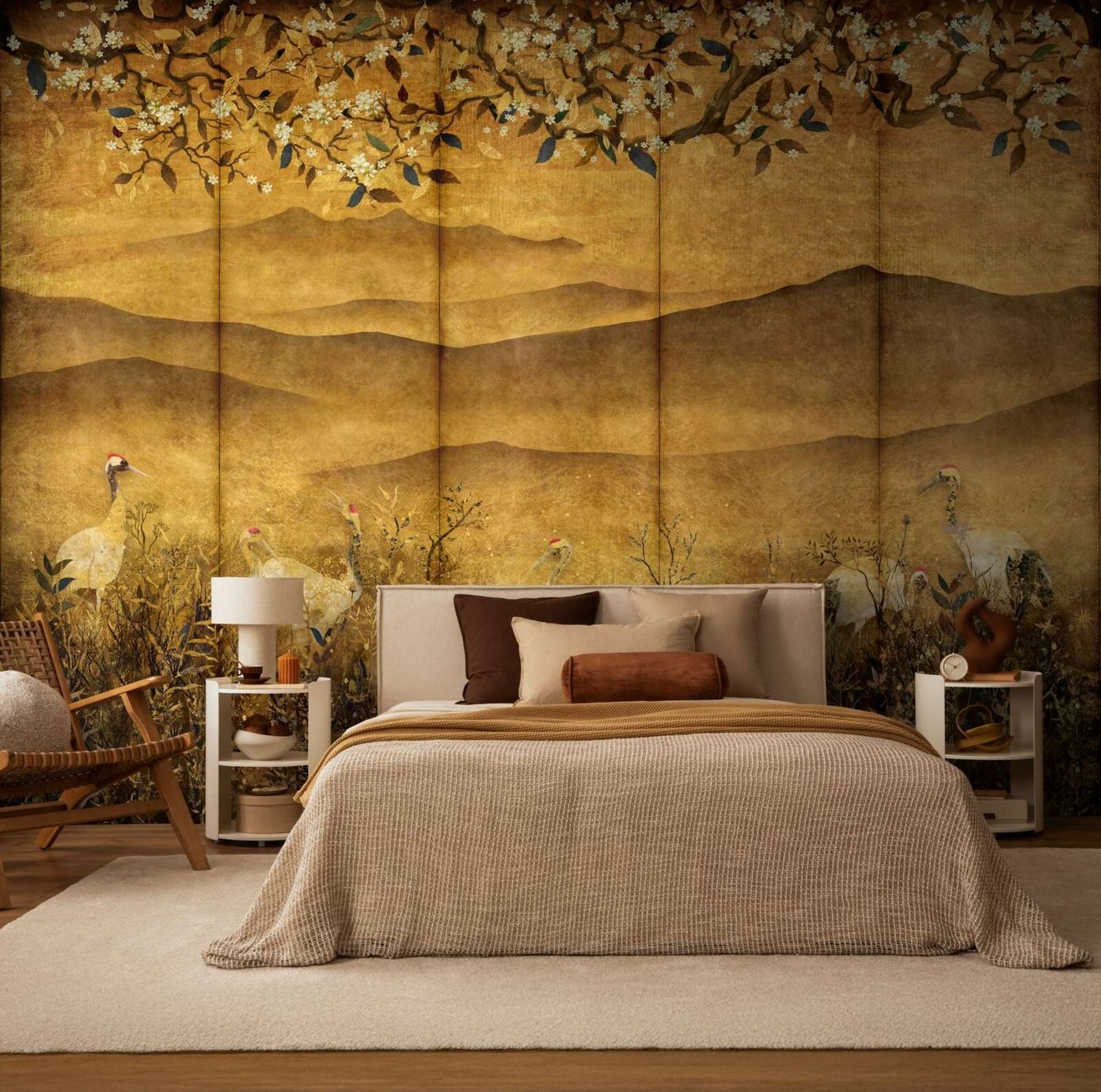 Egrets at Sunset Mural