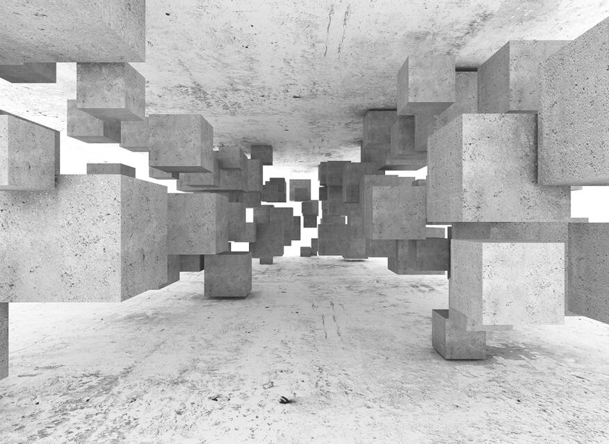 Concrete Tetris Mural