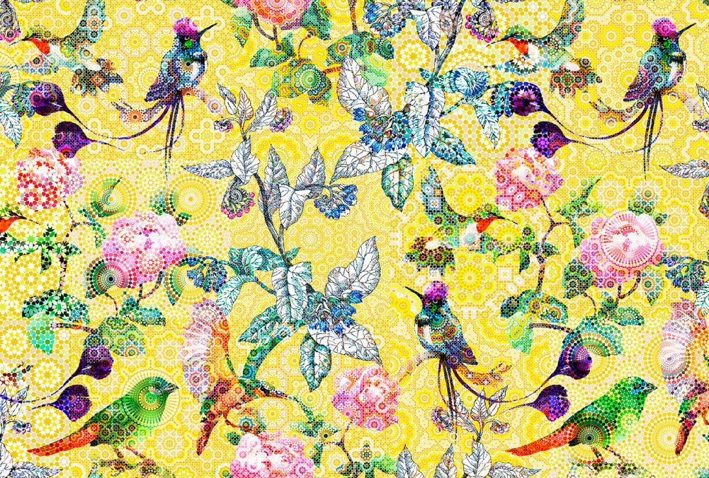 Exotic Mosaic Mural - Yellow