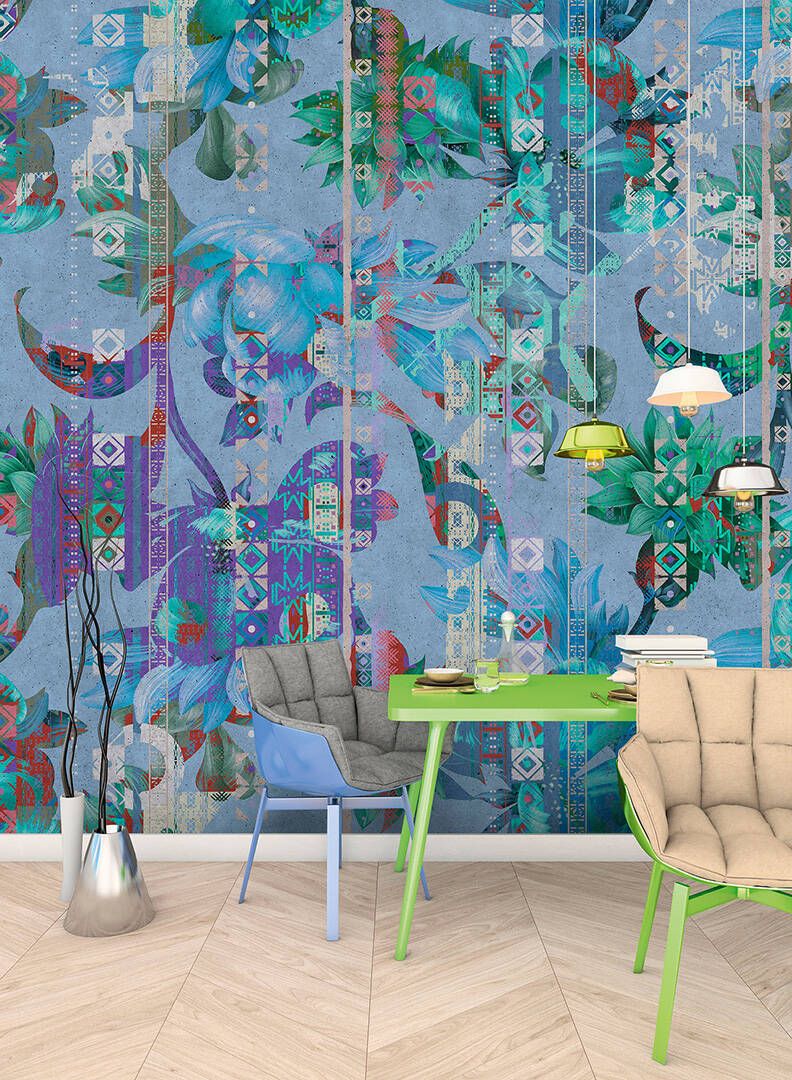 Collage Mural - Blue