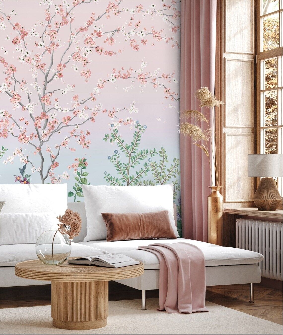 Cherry Garden Mural - Pink