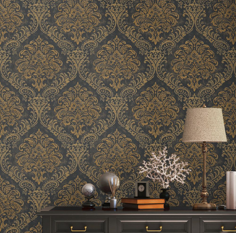 Charcoal - Vienna Damask