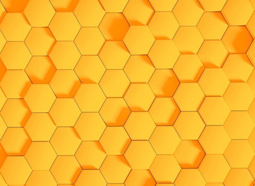 Honeycomb Mural - Yellow