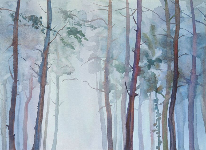 Aquarelle Forest Mural