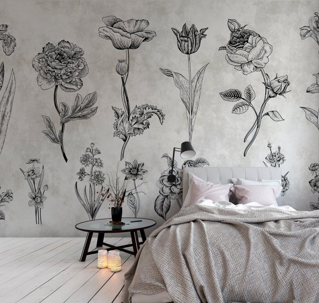 Sketchpad Flowers Mural