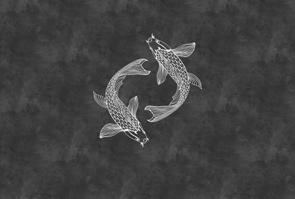 Blackboard Koi Mural
