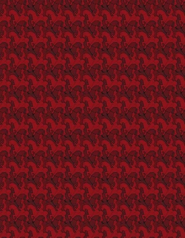 Burgundy - Horseman by Escher