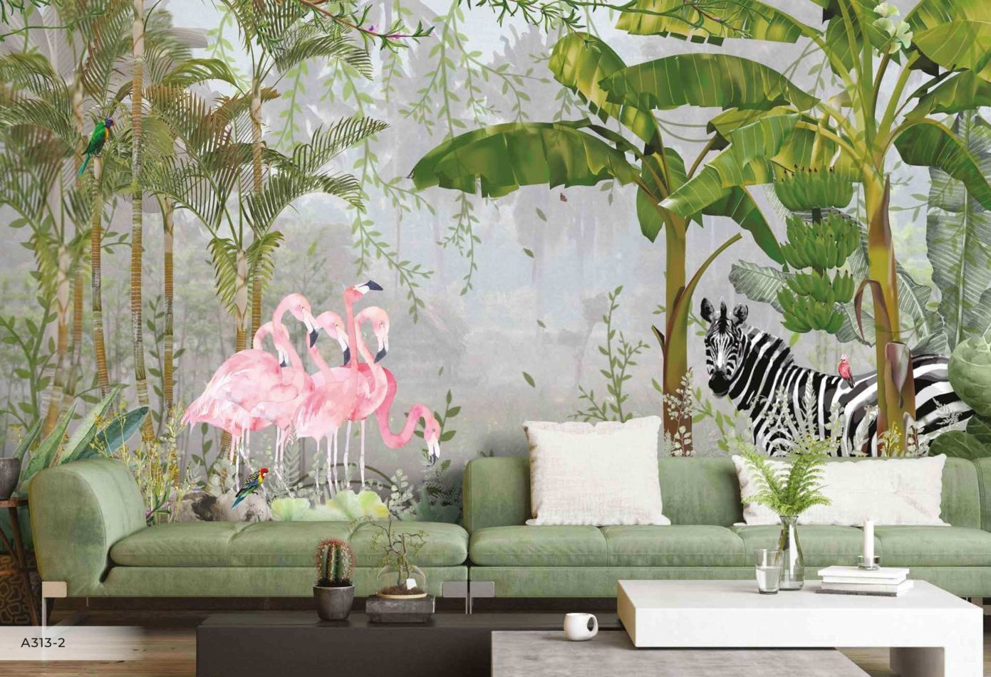 Tropical Zebra Mural