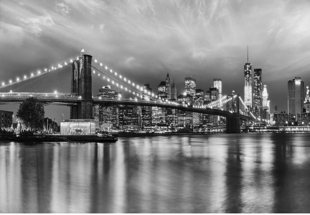 B&W Brooklyn Bridge Mural
