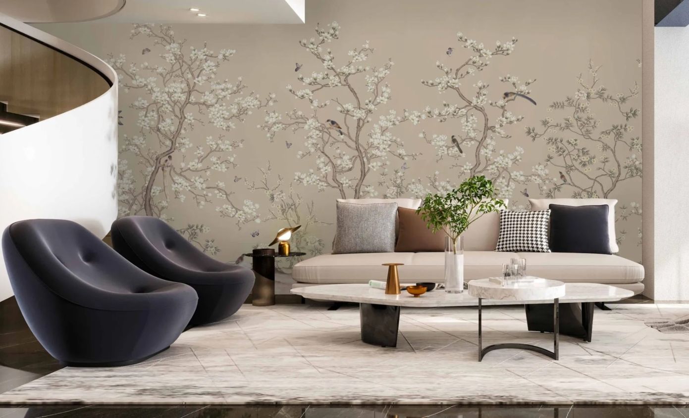 Beige - Blossom Tree Mural