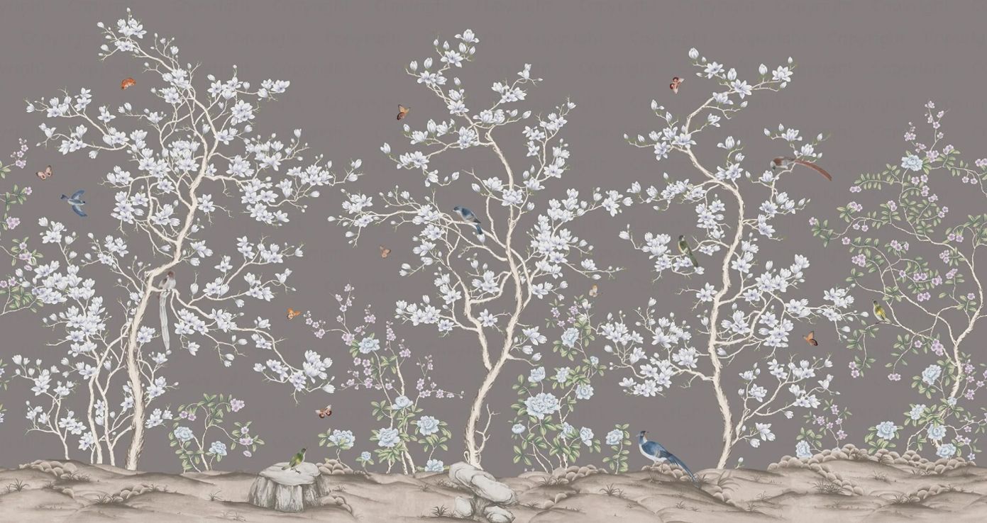 Grey - Blossom Tree Mural